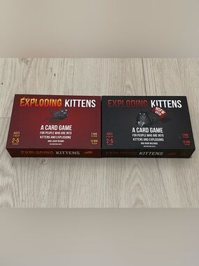 Lot of 2 Exploding Kittens Card Games Original & NSFW Adult Decks 100% Complete